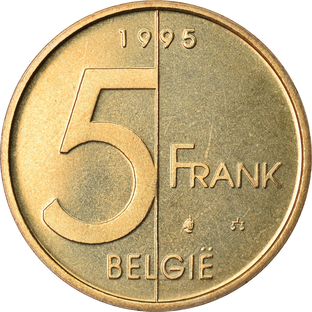 Coin, Belgium, Albert II, 5 Francs, 5 Frank, 1995, Brussels, MS(65-70)