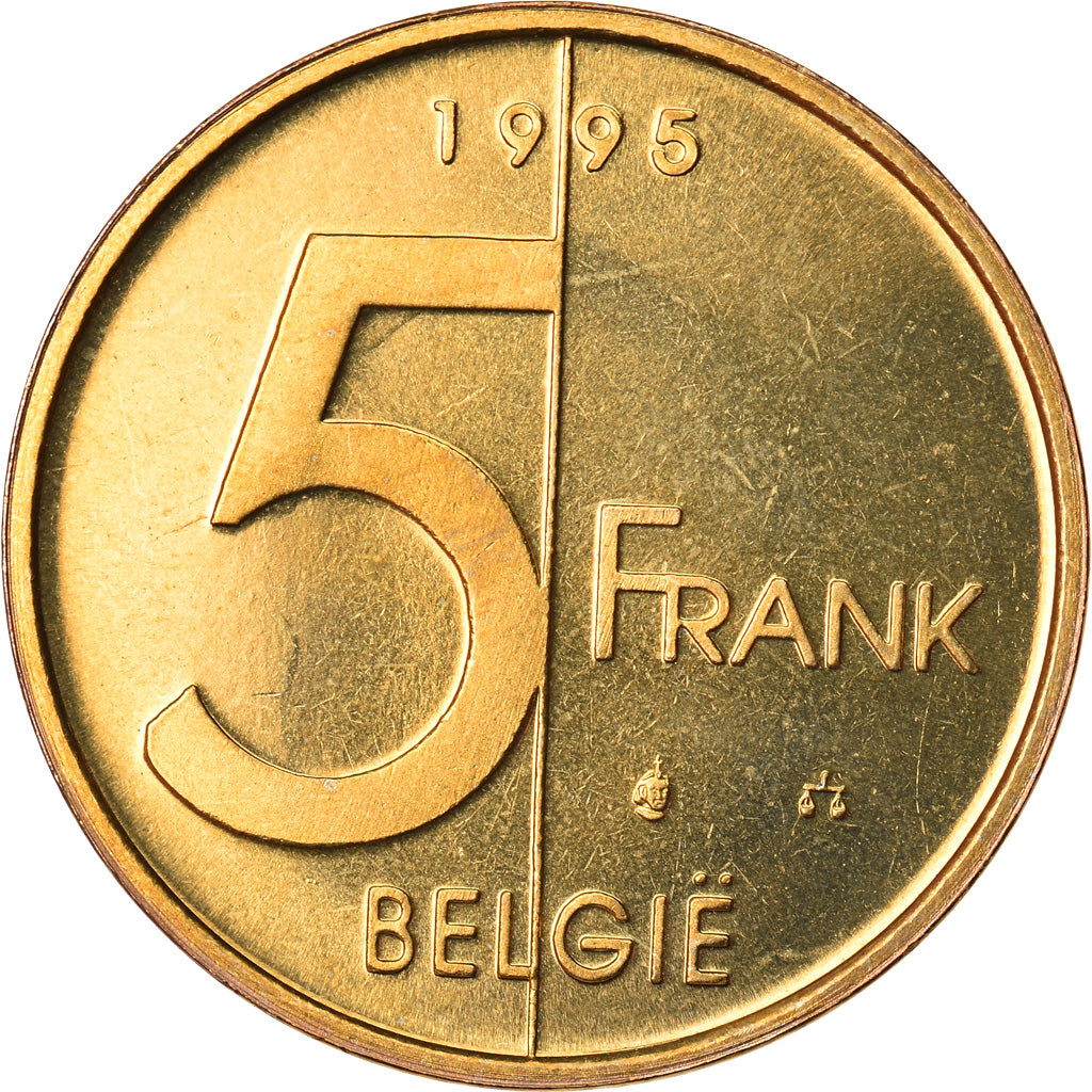 Coin, Belgium, Albert II, 5 Francs, 5 Frank, 1995, Brussels, MS(64)