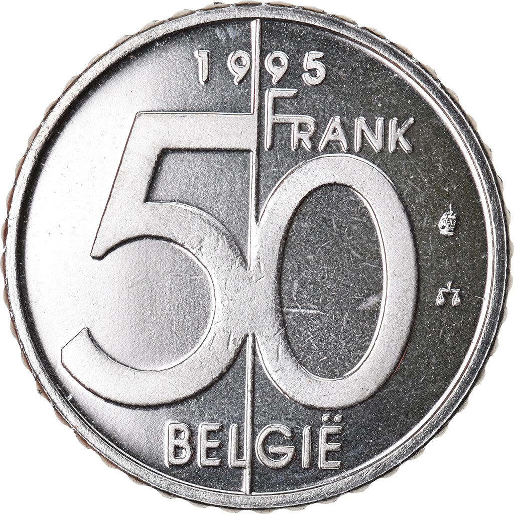Coin, Belgium, Albert II, 50 Francs, 50 Frank, 1995, Brussels, MS(64), Nickel