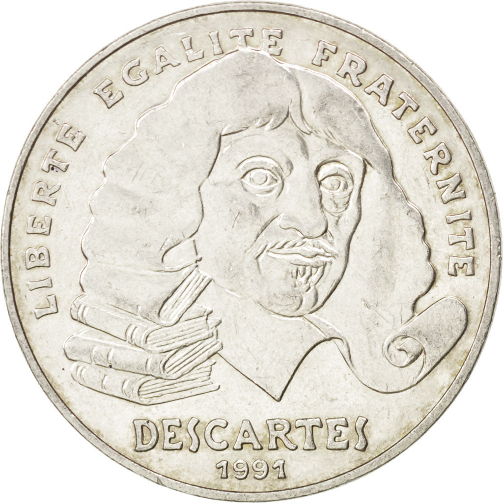 Francia, Descartes, 100 Francs, 1991, SPL-, Argento, KM:996, Gadoury:906