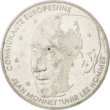 FRANCE, Jean Monnet, 100 Francs, 1992, KM #1120, AU(55-58), Silver, Gadoury...