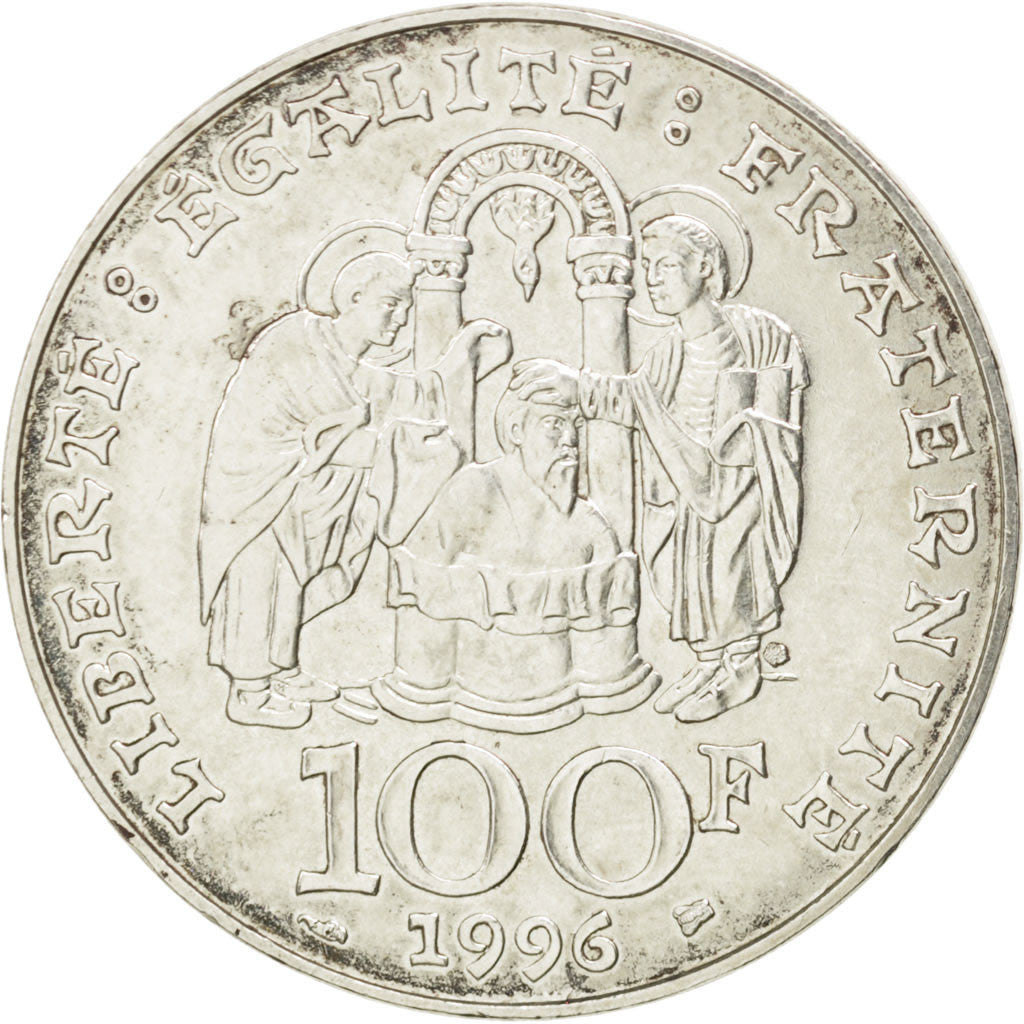 Coin, France, Clovis, 100 Francs, 1996, AU(50-53), Silver, KM:1180, Gadoury:953