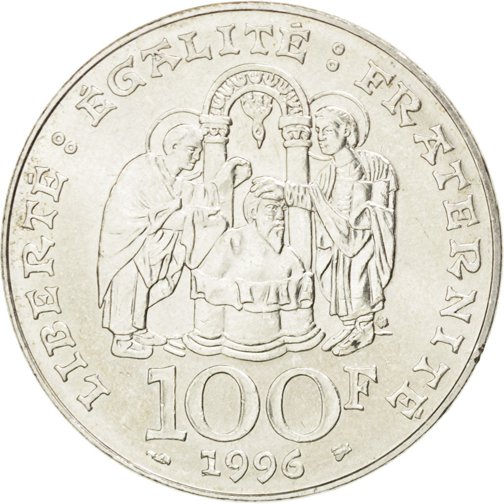 FRANCE, Clovis, 100 Francs, 1996, KM #1180, MS(63), Silver, Gadoury #953, 14.95