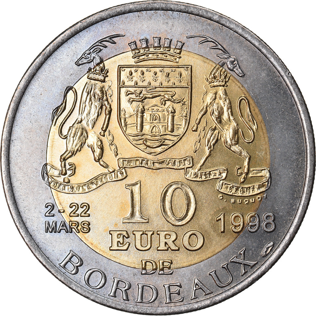 França, 10 Euro, Euro des Villes, 1998, Bordeaux - Monument des Girondins