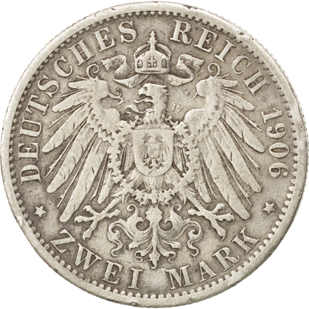 Coin, German States, PRUSSIA, Wilhelm II, 2 Mark, 1906, Berlin, EF(40-45)