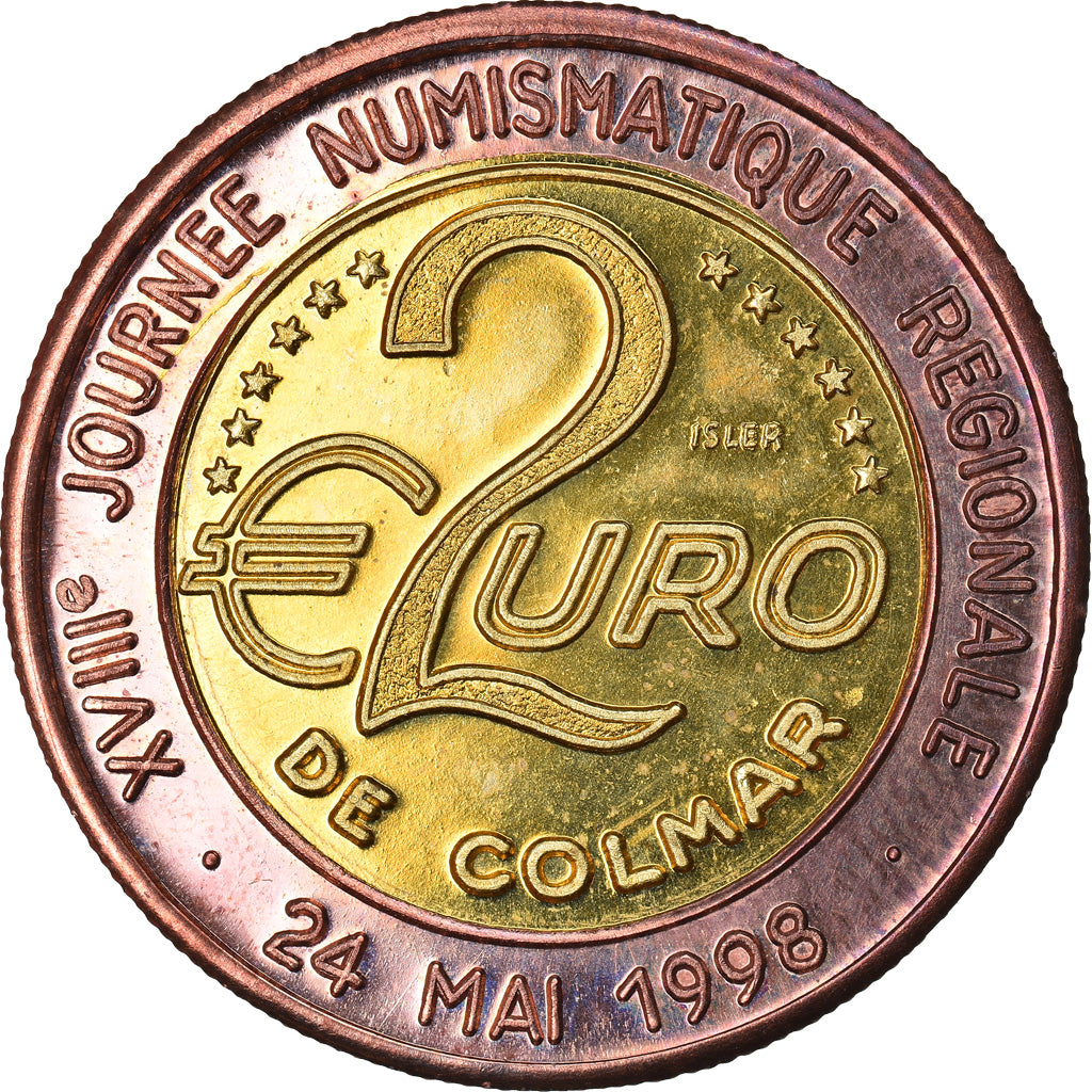 France, 2 Euro, Euro des Villes, 1998, Colmar - Cercle numismatique, AU(55-58)