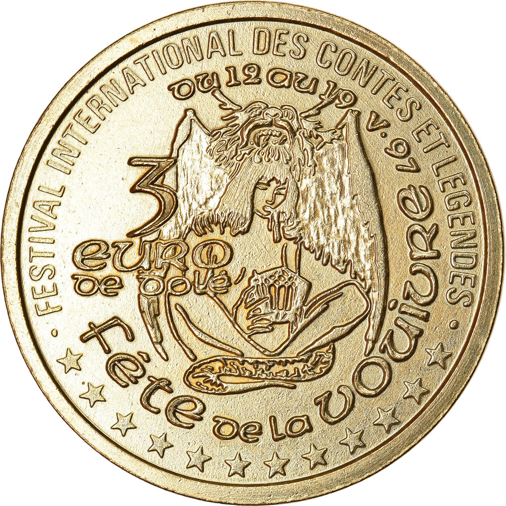 France, 3 Euro, Euro des Villes, 1997, Dole - Fête de la Vouivre, AU(55-58)