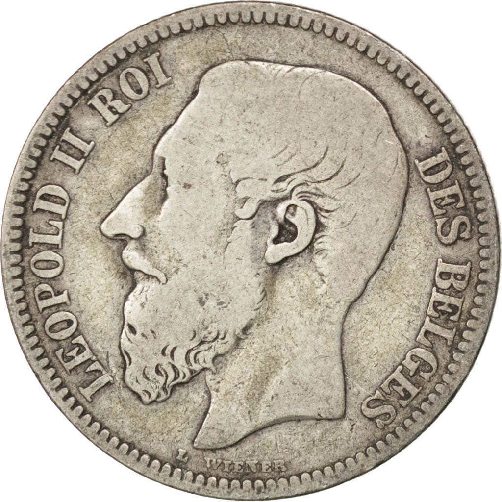 Coin, Belgium, Leopold II, 2 Francs, 2 Frank, 1867, F(12-15), Silver, KM:30.1