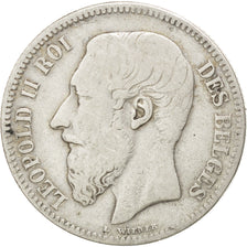 Belgio, Leopold II, 2 Francs, 2 Frank, 1868, MB, Argento, KM:30.1