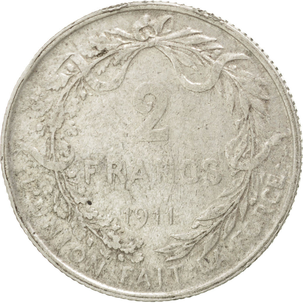 Coin, Belgium, 2 Francs, 2 Frank, 1911, VF(30-35), Silver, KM:74