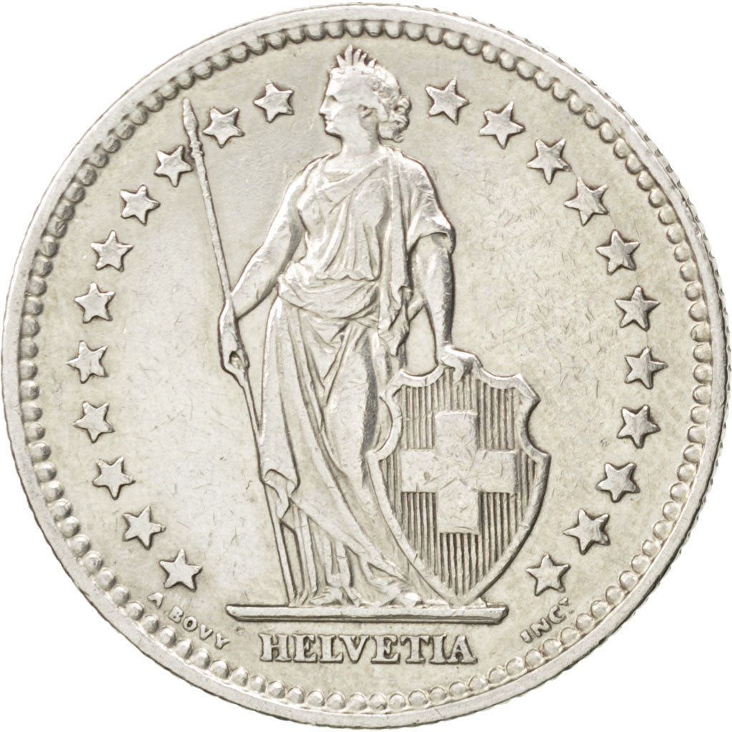 Coin, Switzerland, 2 Francs, 1943, Bern, AU(50-53), Silver, KM:21