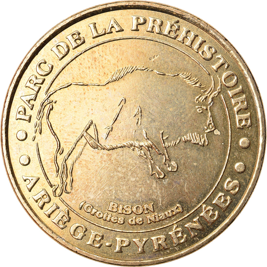 França, Token, Token turístico, Tarascon - Parc préhistoire - Bison, Artes e