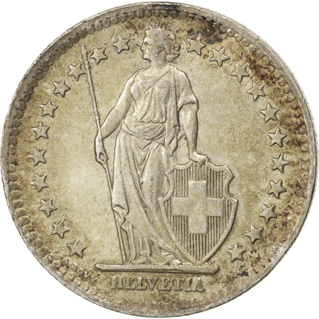 Coin, Switzerland, 2 Francs, 1946, Bern, EF(40-45), Silver, KM:21
