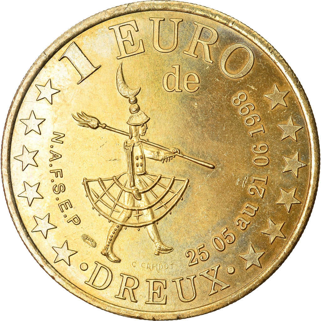 França, Euro, Euro des Villes, 1998, Dreux -Le beffroi, AU(55-58), N/D