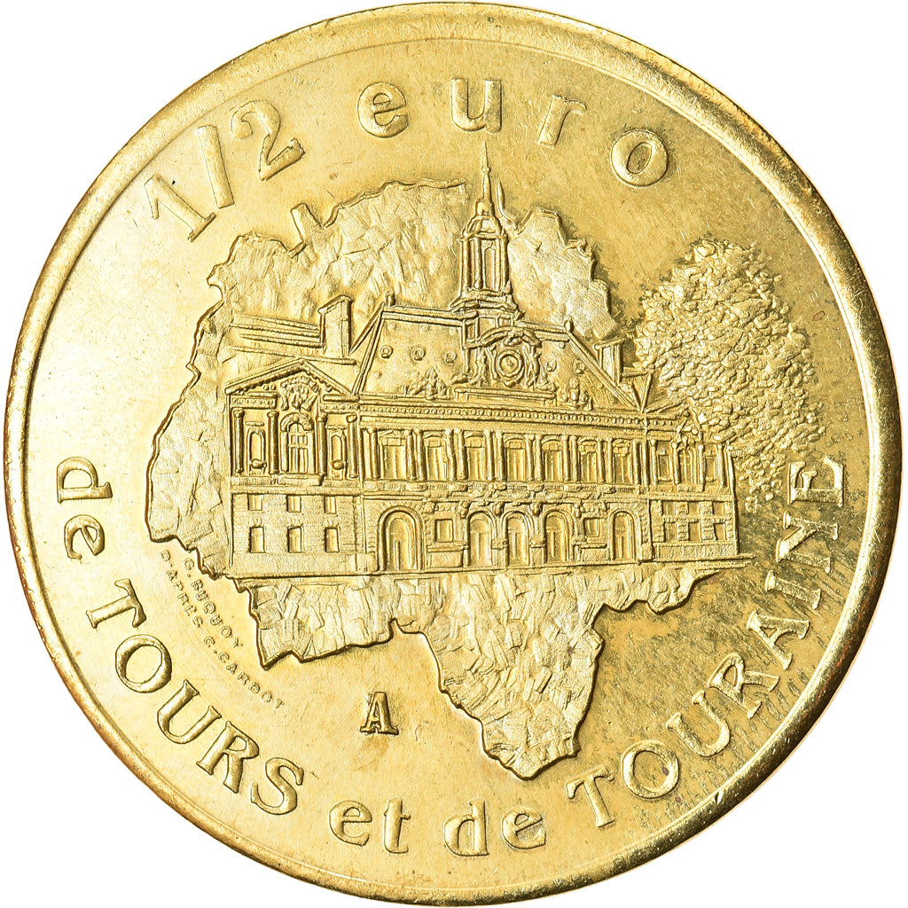 France, 50 Euro Cent, Euro des Villes, 2002, Tours et de Touraine, AU(55-58)