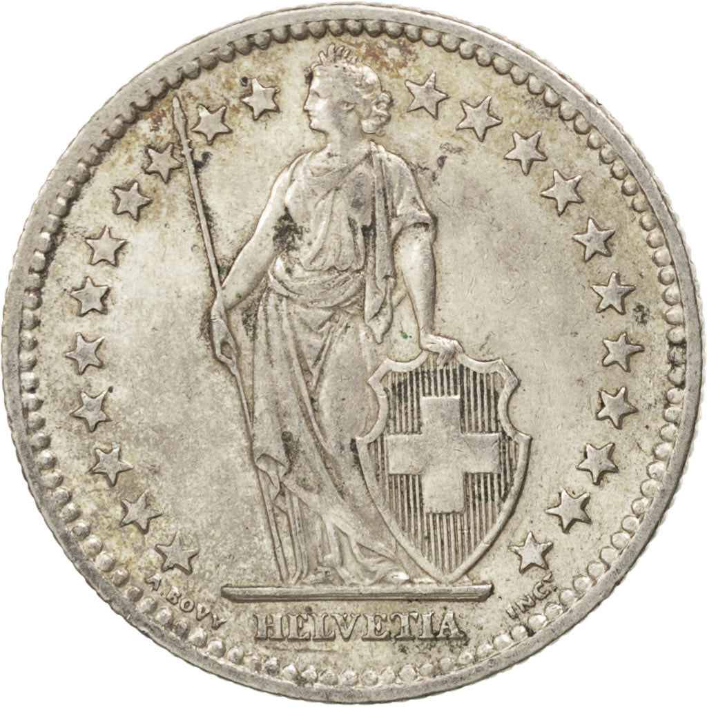 SWITZERLAND, 2 Francs, 1953, Bern, KM #21, AU(50-53), Silver, 27.4, 9.97