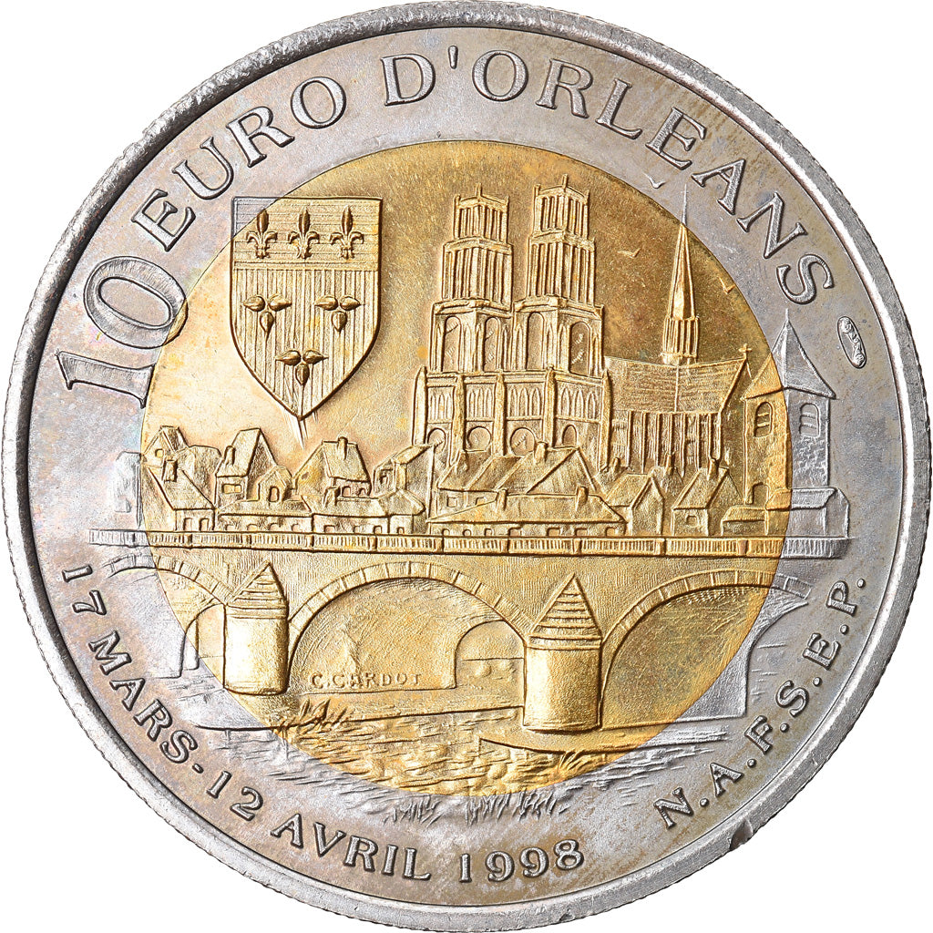 France, 10 Euro, Euro des Villes, 1998, Orléans - Hotel Groslot, SUP
