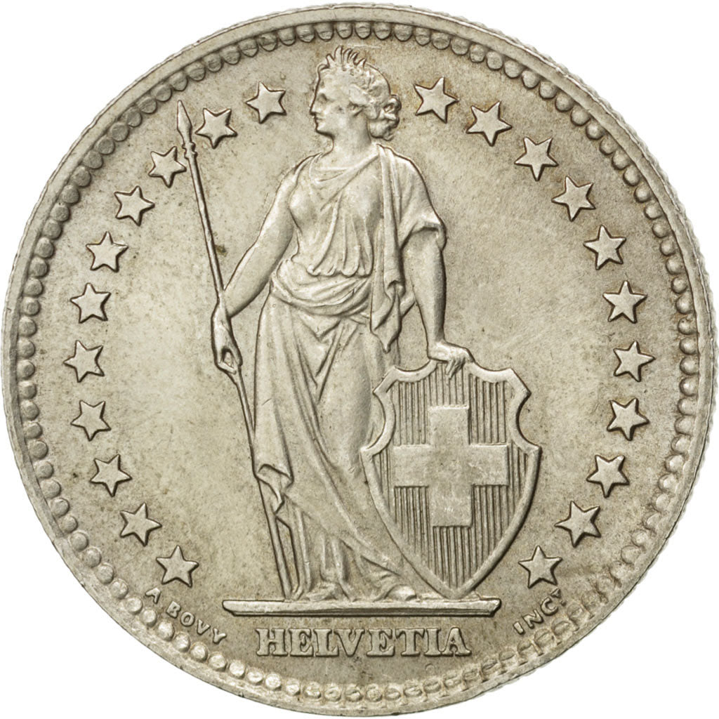 SWITZERLAND, 2 Francs, 1961, Bern, KM #21, AU(55-58), Silver, 27.4, 9.92