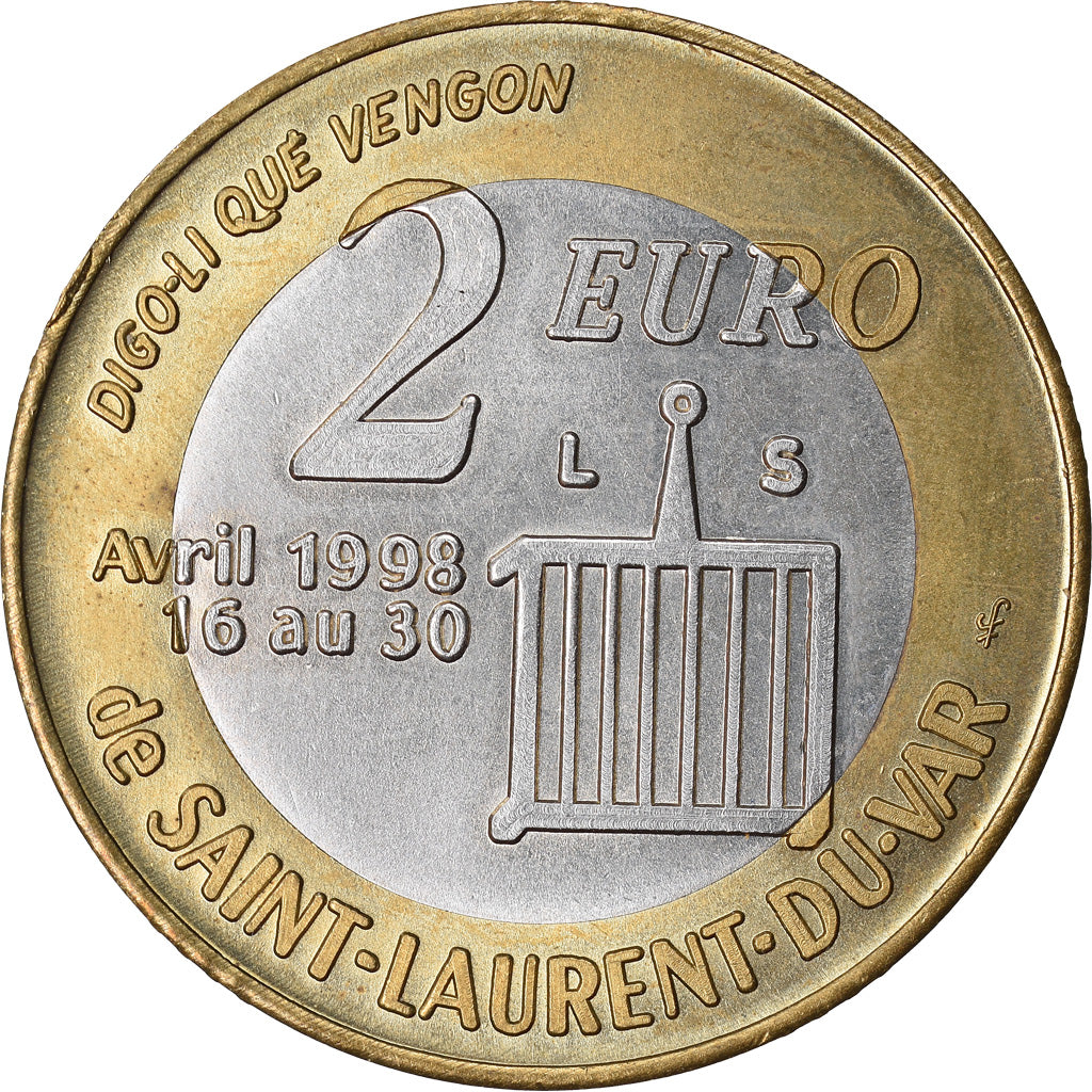Frankrijk, 2 Euro, Euro des Villes, 1998, Saint-Laurent du Var, PR, n.v.t.