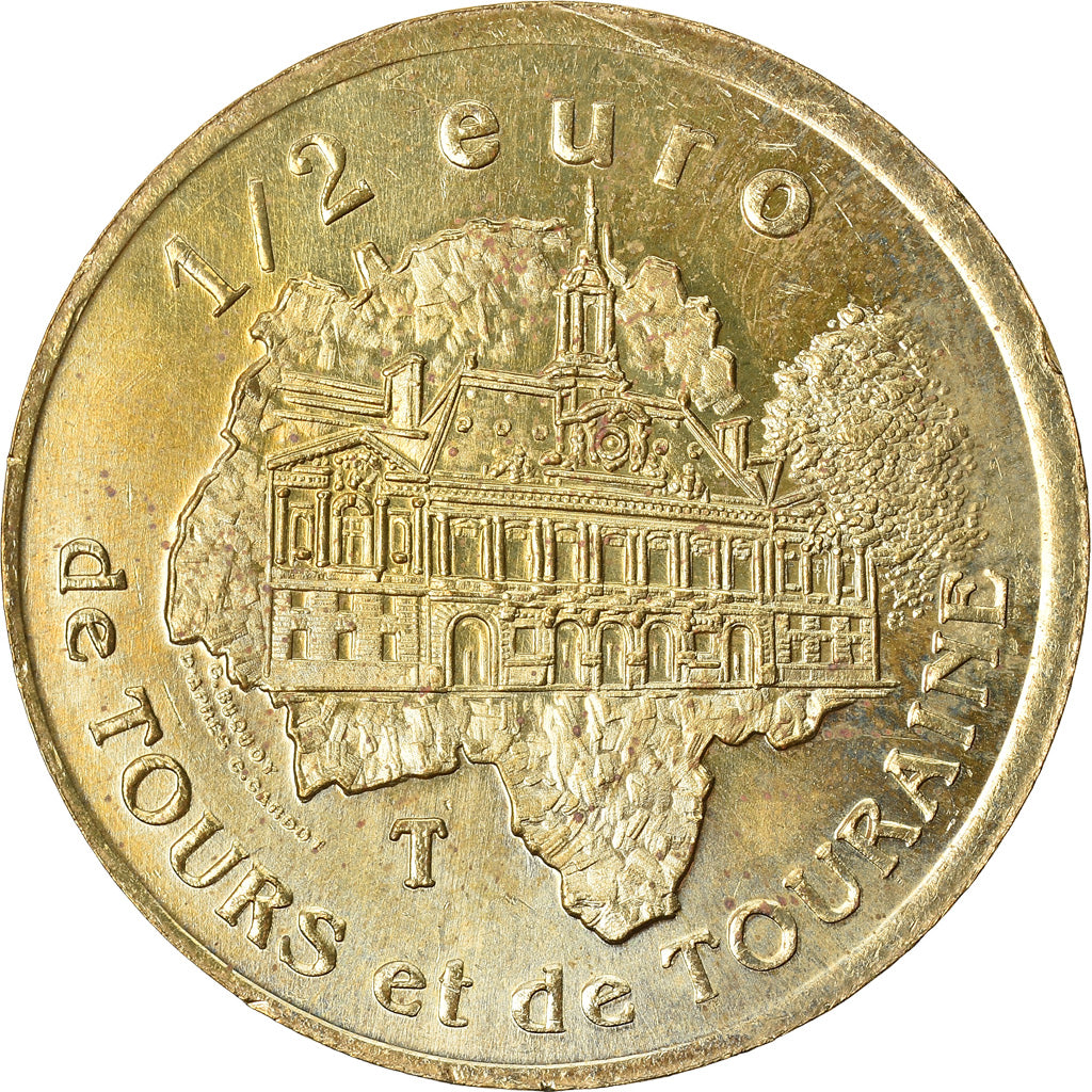 France, 50 Euro Cent, Euro des Villes, 2002, Tours et de Touraine, AU(55-58)