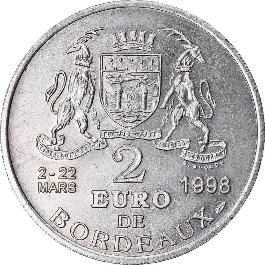 France, 2 Euro, Euro des Villes, 1998, Bordeaux - Le pont de pierre, SUP