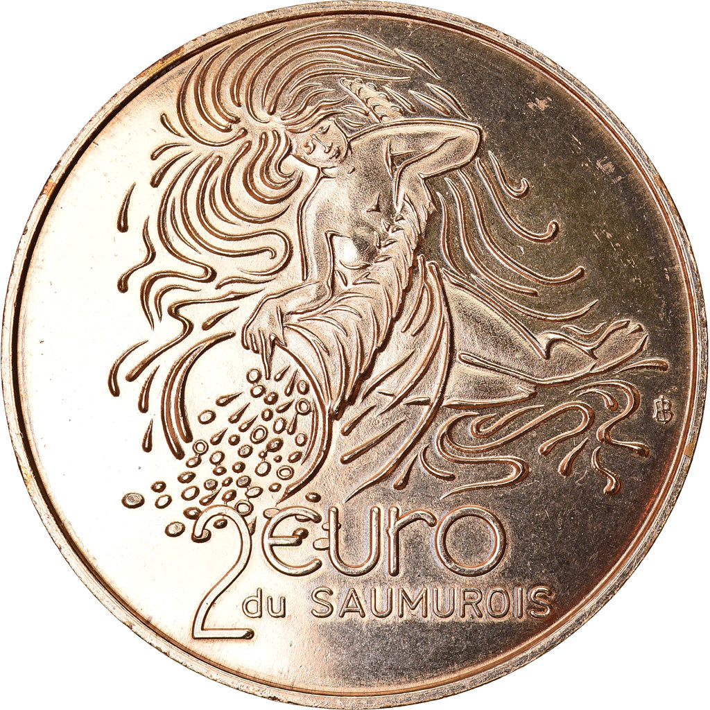 França, 2 Euro, Euro des Villes, 1998, SAUMUR, AU(55-58), N/D