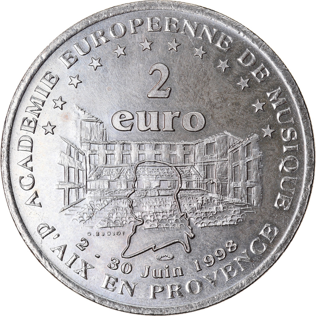 Francia, 2 Euro, Euro des Villes, 1998, Aix en Provence, EBC, Sin información