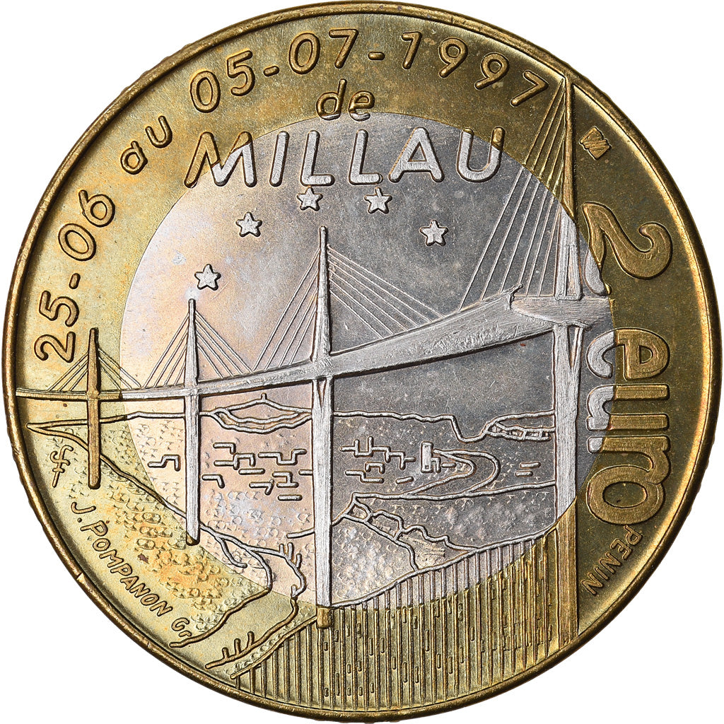 Francia, 2 Euro, Euro des Villes, 1997, Millau, BB, N.C.