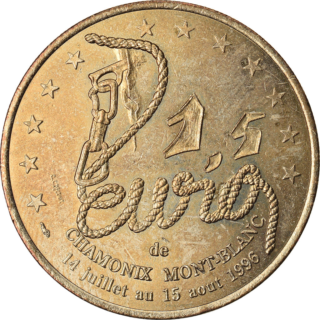 França, 1-1/2 Euro, Euro des Villes, 1996, Chamonix, AU(55-58), N/D