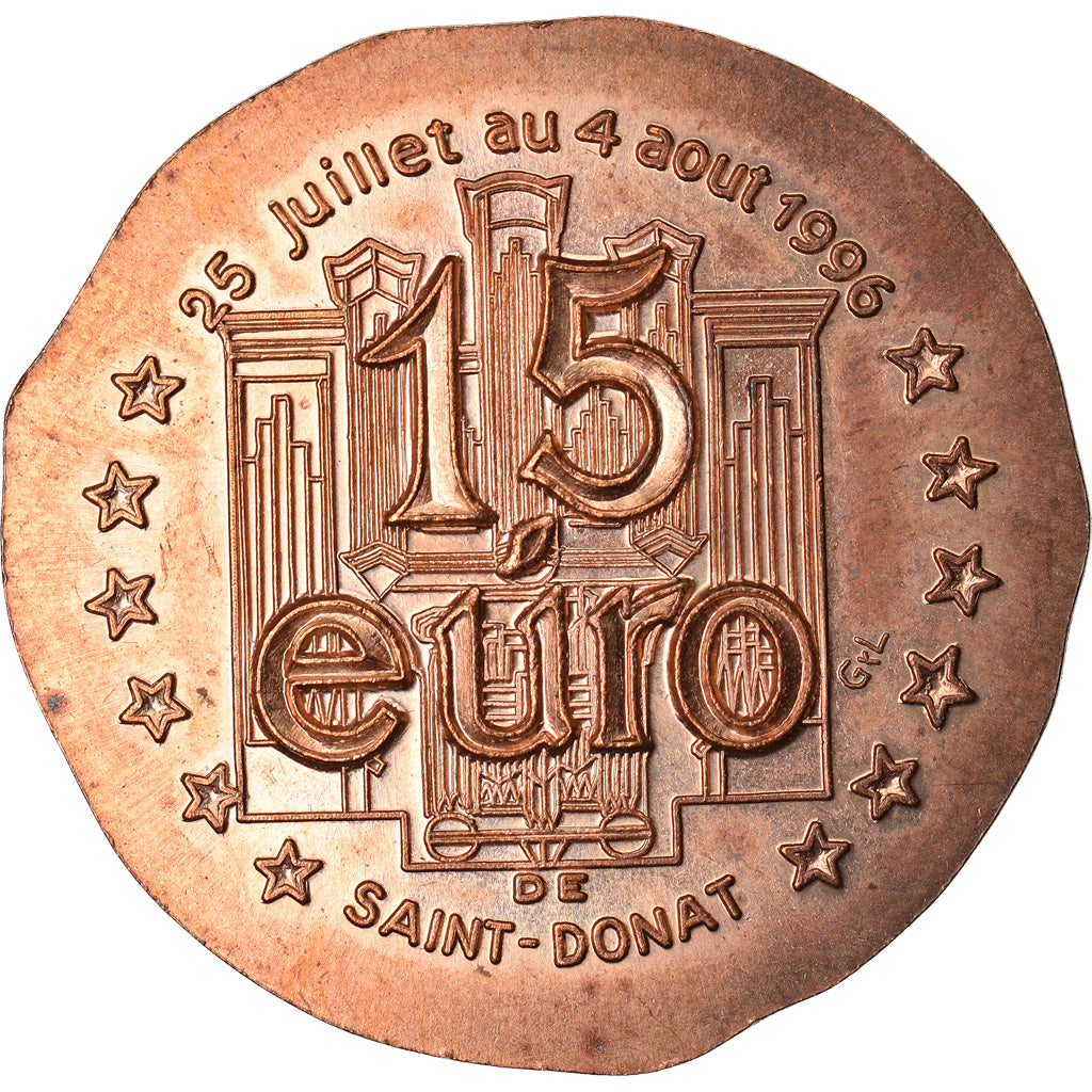 Francja, 1-1/2 Euro, Euro des Villes, 1996, Saint-Donat, AU(55-58), ND