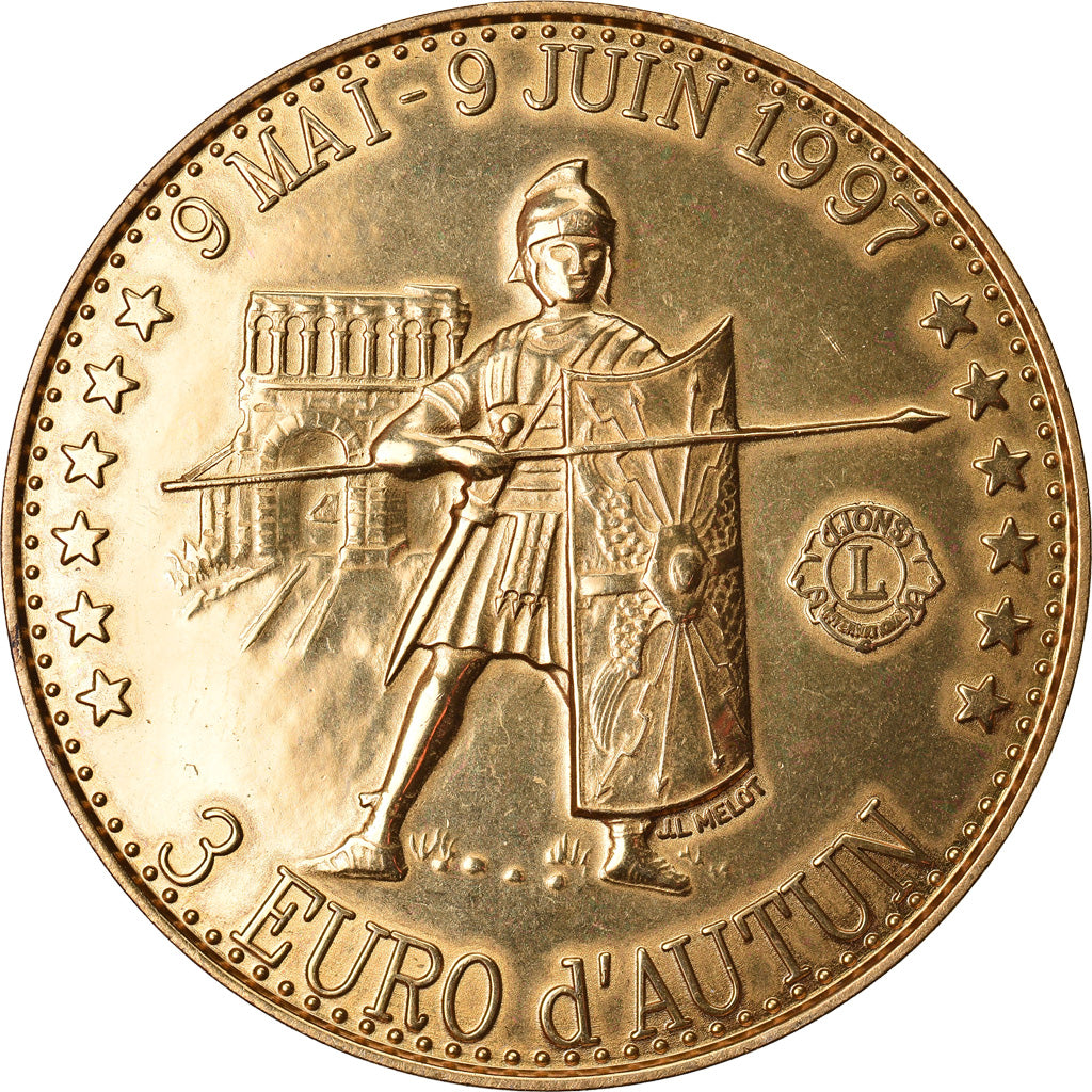 France, 3 Euro, Euro des Villes, 1997, Autun, SUP