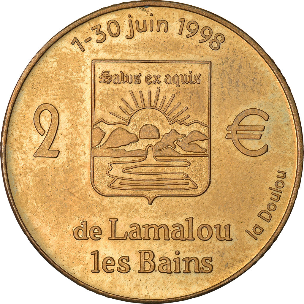 France, 2 Euro, Euros des villes, 1998, Lamalou les Bains - Alphonse Daudet, TTB