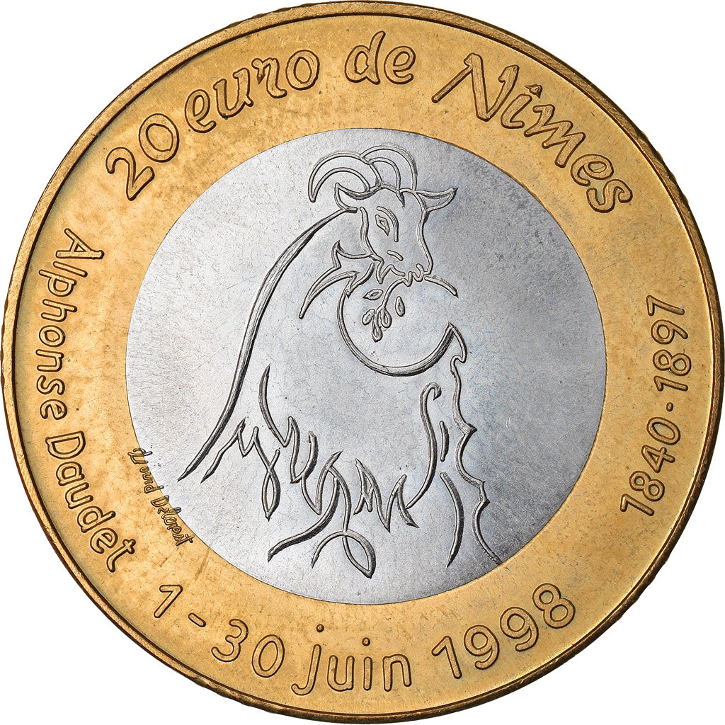 Francia, 20 Euro, Euros des villes, 1998, Nimes - Alphonse Daudet, BB, N.C.