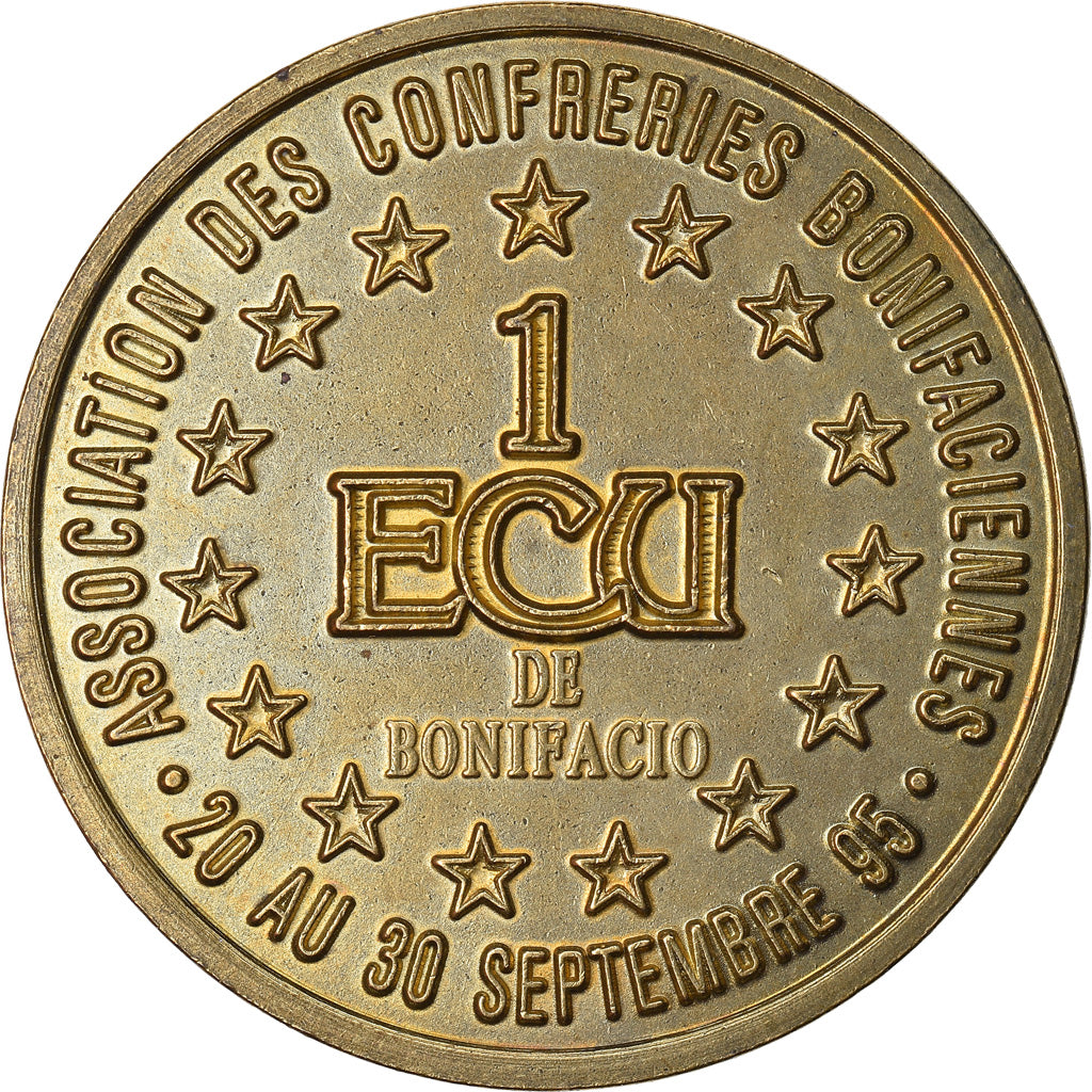 France, Ecu, Euro des Villes, 1995, Bonifacio, AU(55-58)