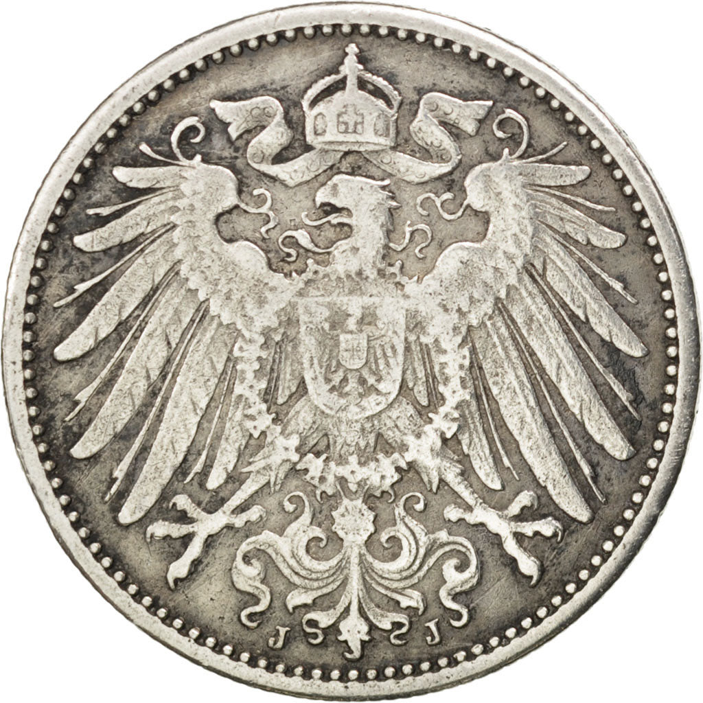 Coin, GERMANY - EMPIRE, Wilhelm II, Mark, 1910, Hambourg, EF(40-45), Silver