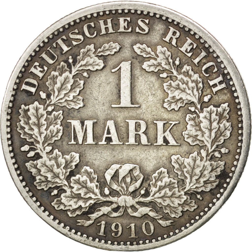 Coin, GERMANY - EMPIRE, Wilhelm II, Mark, 1910, Hambourg, EF(40-45), Silver