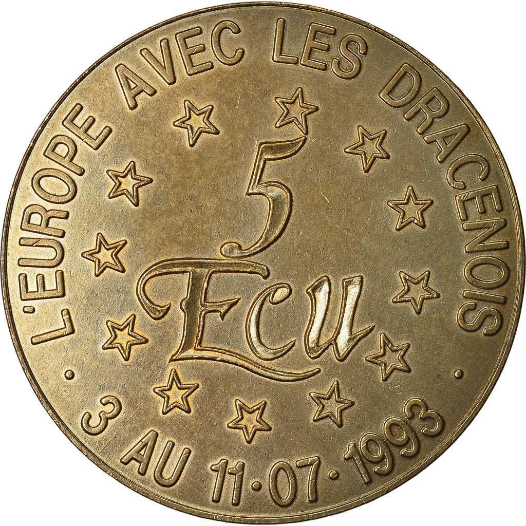 Francia, 5 Ecu, Euro des Villes, 1993, Draguignan, EBC, Sin información