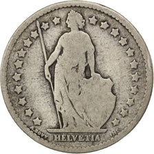 SWITZERLAND, Franc, 1880, Bern, KM #24, VG(8-10), Silver, 23.2, 4.71