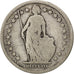 SWITZERLAND, Franc, 1880, Bern, KM #24, VG(8-10), Silver, 23.2, 4.71