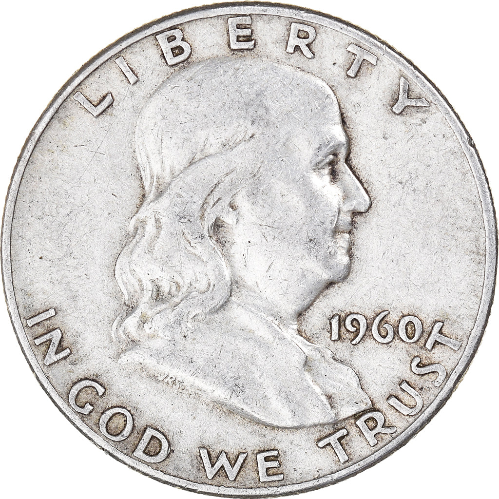 Coin, United States, Franklin Half Dollar, Half Dollar, 1960, U.S. Mint, Denver
