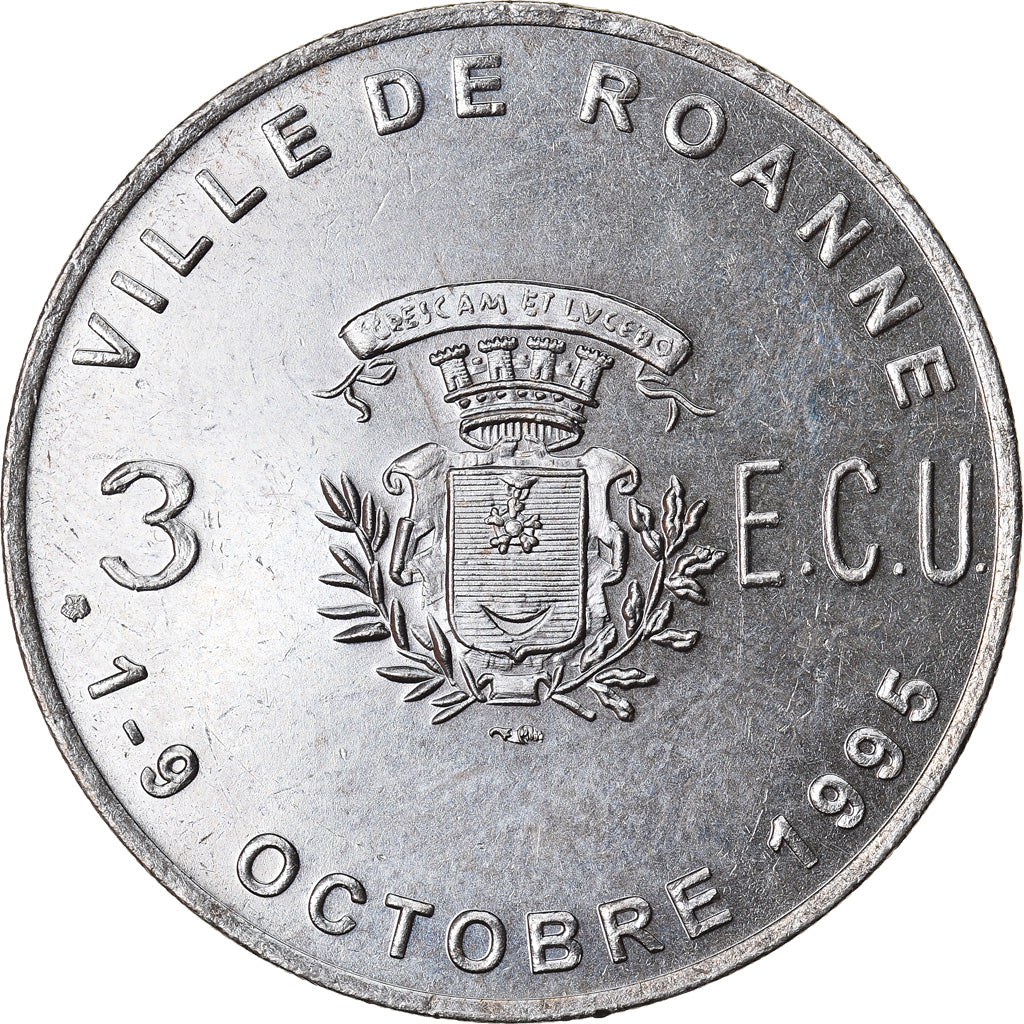 Frankrijk, 3 Ecu, Euro des Villes, 1995, Roanne, PR, n.v.t.