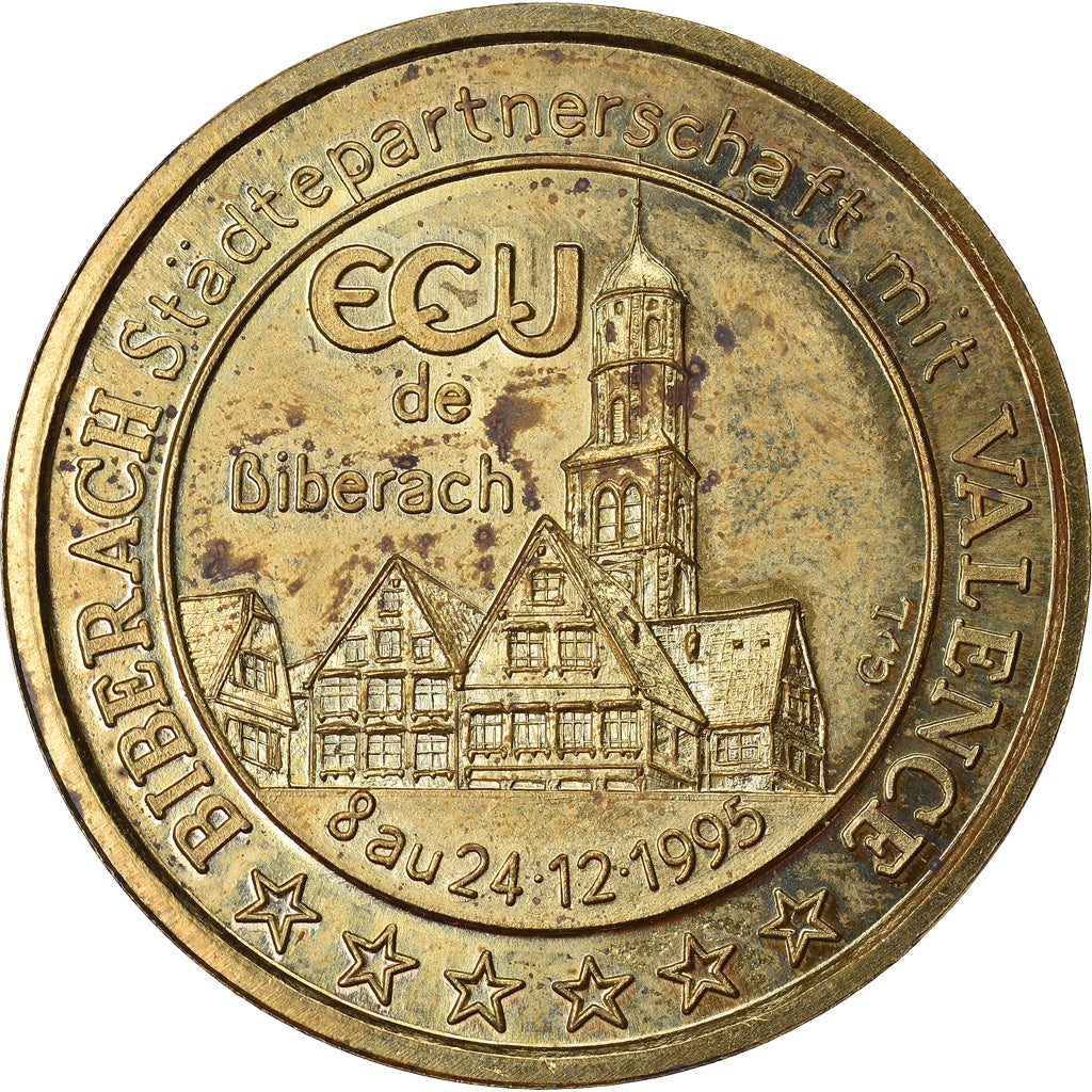 Frankrijk, 3 Ecu, Euro des Villes, 1995, Valence, FR+, n.v.t.