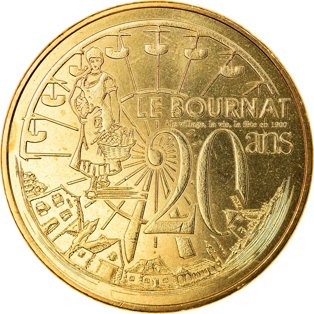 Francia, Token, Jetón turístico, Le Bugue - Village du Bournat - 20 ans, Arts