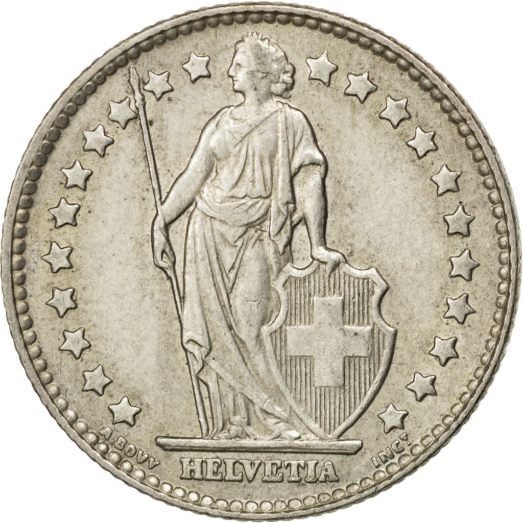 SWITZERLAND, Franc, 1962, Bern, KM #24, AU(50-53), Silver, 23.2, 4.97