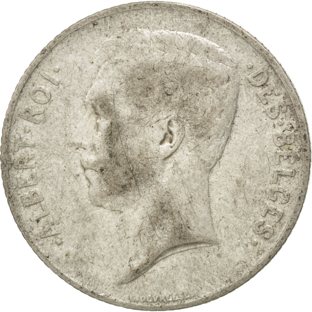 BELGIUM, Franc, 1911, KM #72, VF(20-25), Silver, 4.94