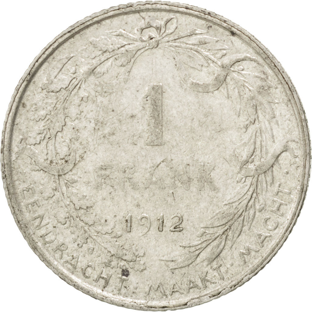 Belgio, Franc, 1912, MB, Argento, KM:73.1
