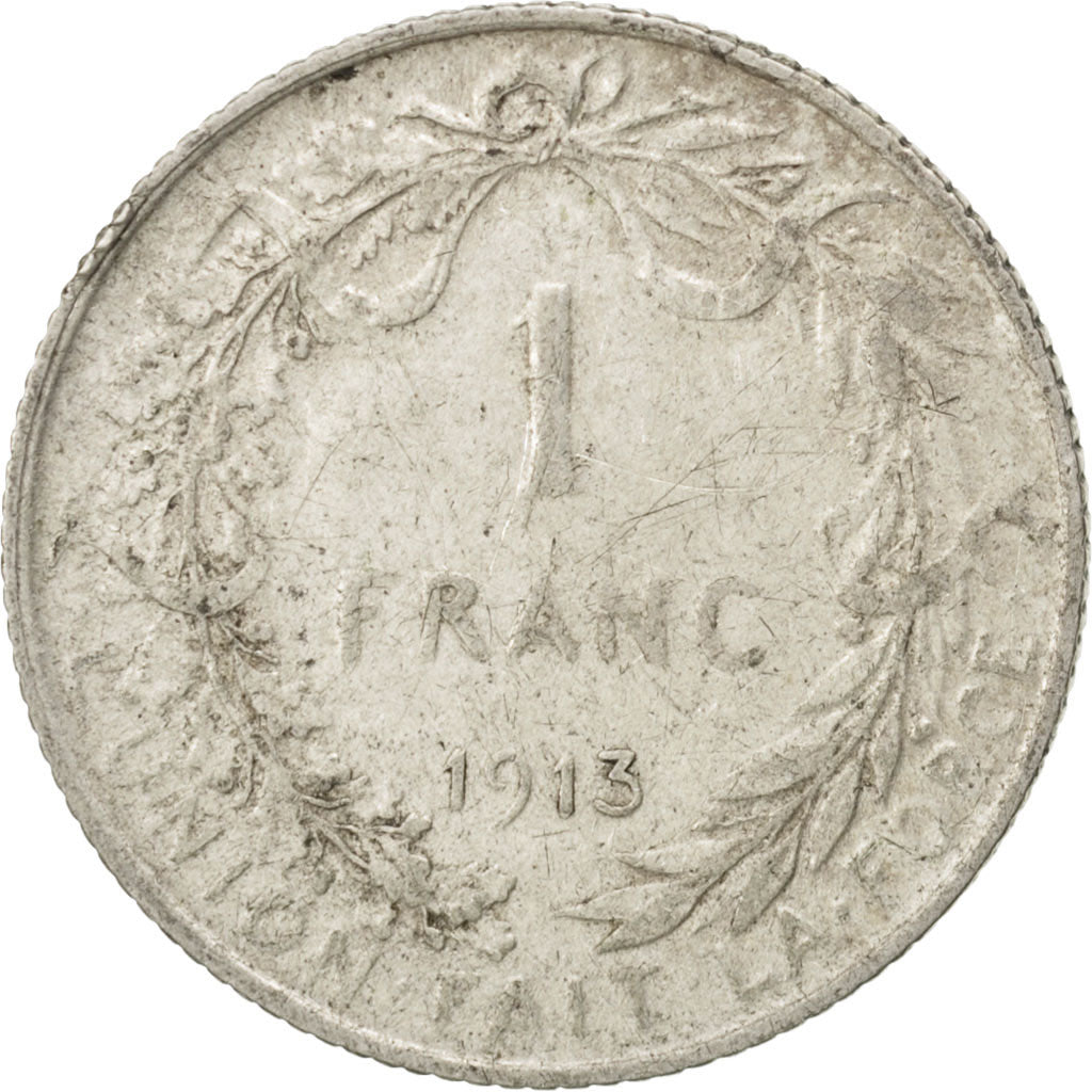 Coin, Belgium, Franc, 1913, EF(40-45), Silver, KM:72