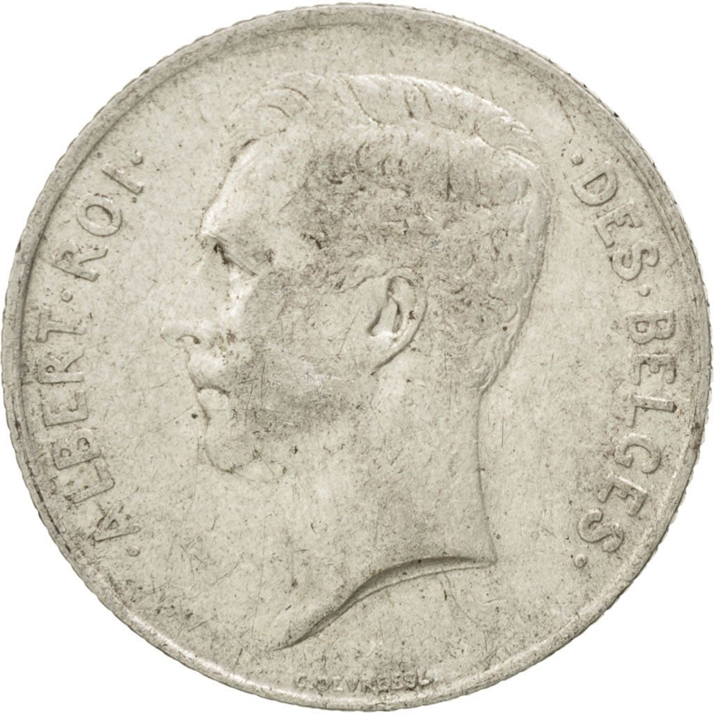 BELGIUM, Franc, 1913, KM #72, EF(40-45), Silver, 4.96