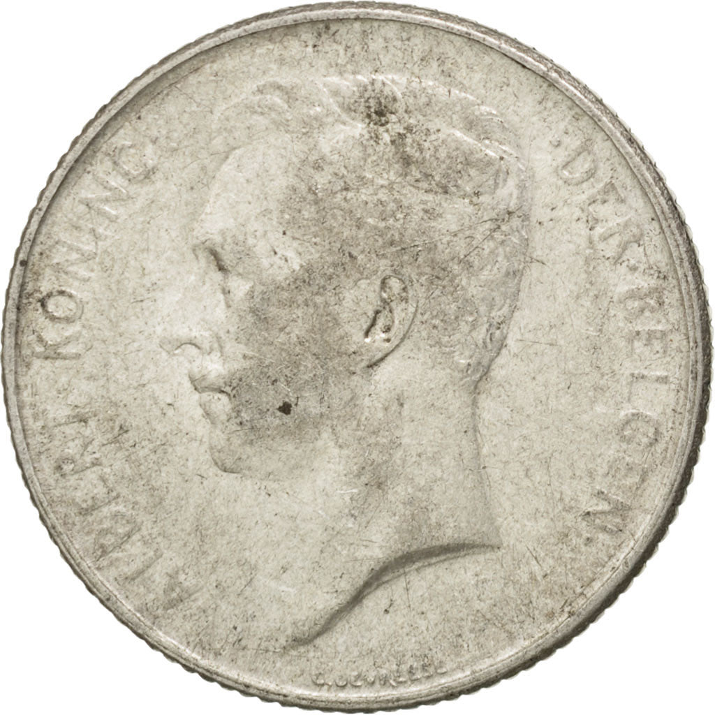 BELGIUM, Franc, 1914, KM #73.1, EF(40-45), Silver, 23, 4.99