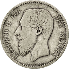BELGIUM, Franc, 1886, KM #28.1, VF(20-25), Silver, 4.83